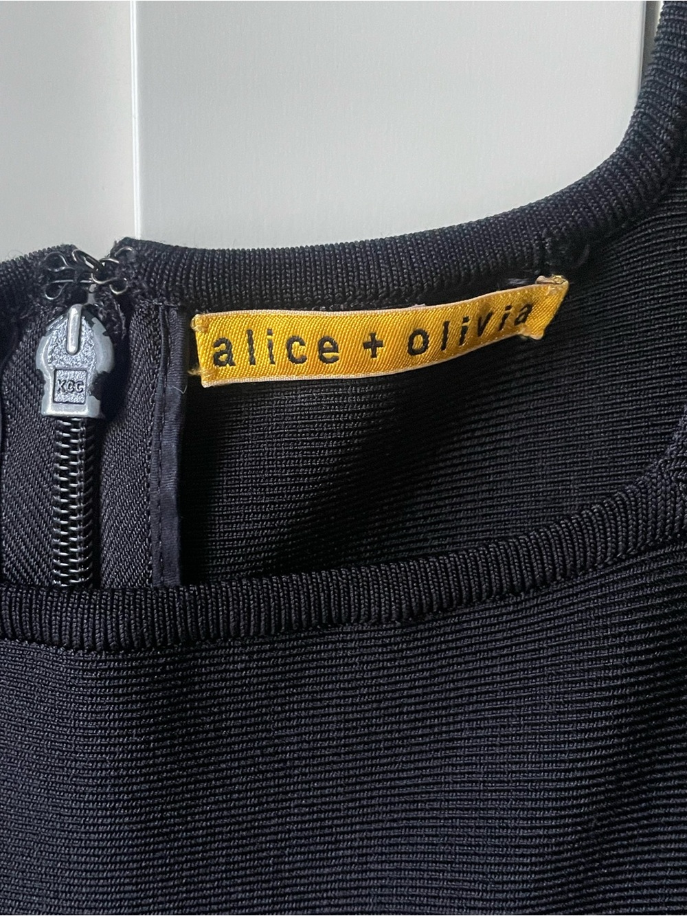 alice and olivia Square-Neck Little Black Bodycon Dress
